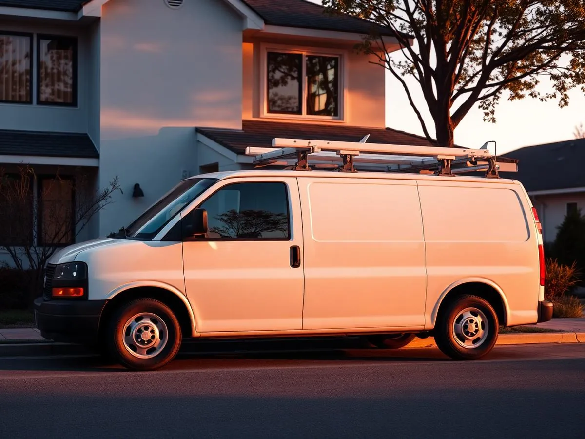 Green Care Energy service vehicle at a customer home